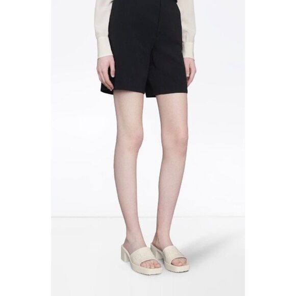 Gucci Logo Embossed Mid-heel Rubber Sandals Mystic White 624730 EU40 - Picture 2 of 11